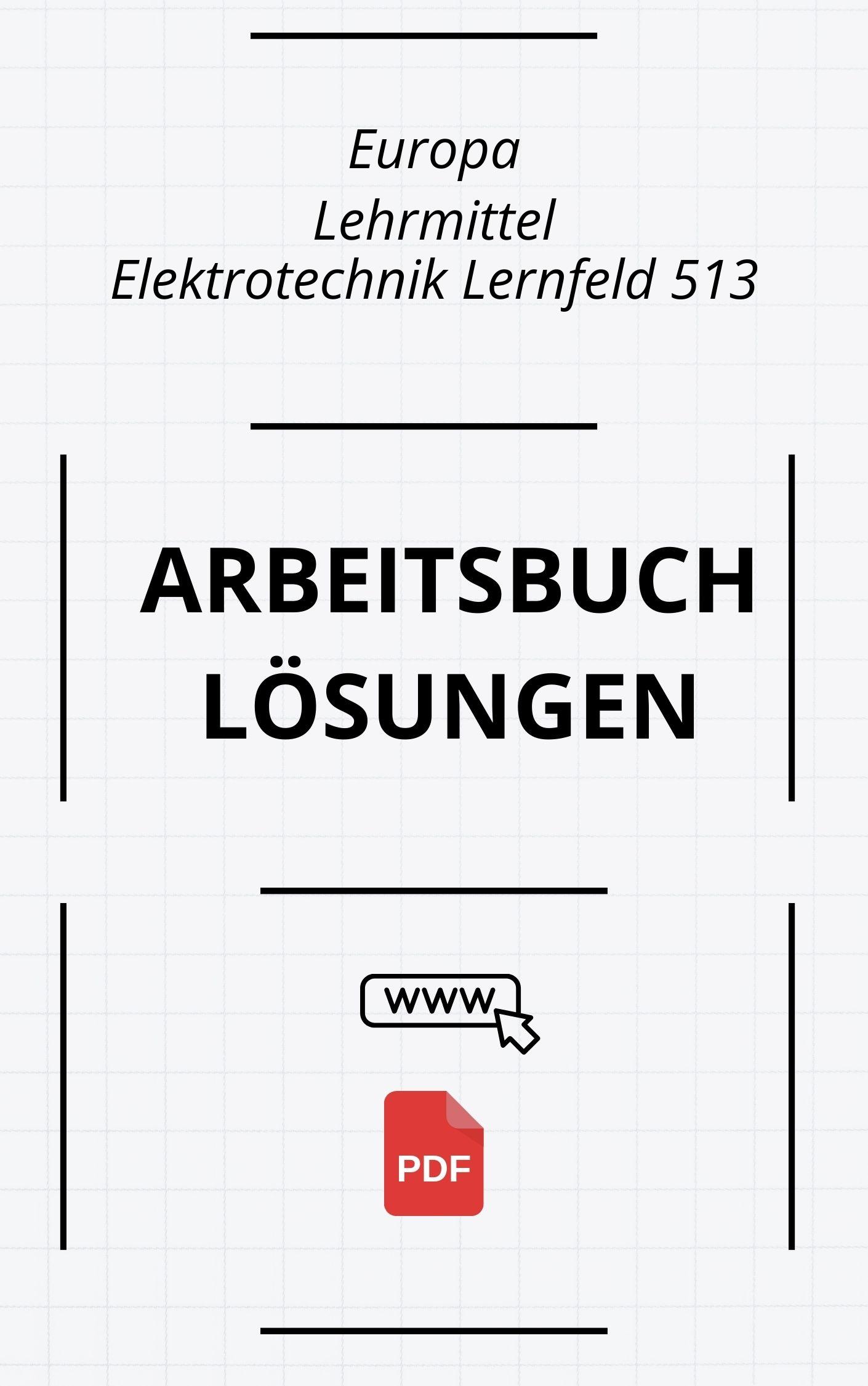 Europa Lehrmittel Elektrotechnik Lernfeld 5-13 Arbeitsbuch Lösungen